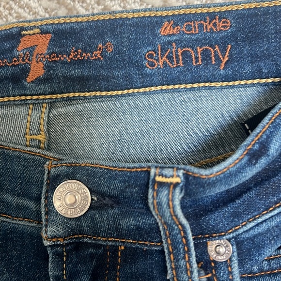 7 for all mankind “the ankle skinny” distressed denim. - Picture 2 of 5